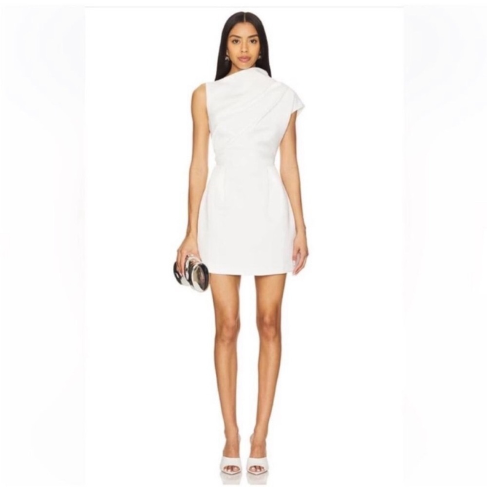 Asymmetrical One-Shoulder White Mini Dress